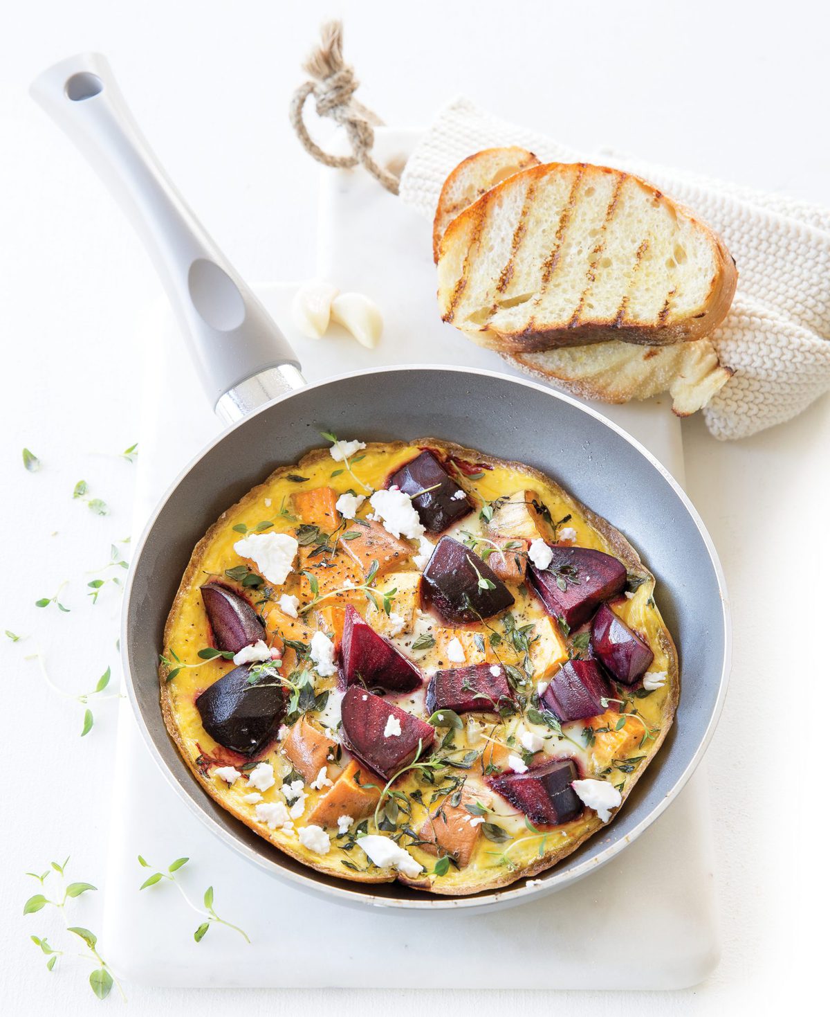 Kumara and beetroot frittata