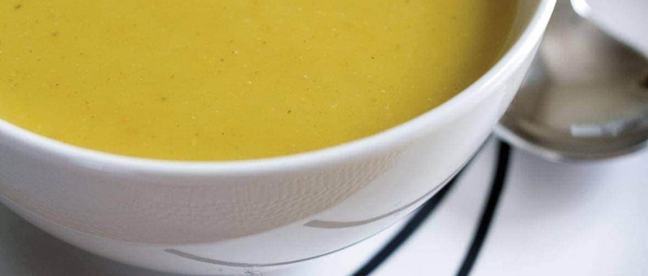 Kumara, coriander and lemongrass soup