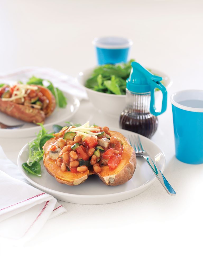 Kumara with bean ratatouille Kumara with bean ratatouille