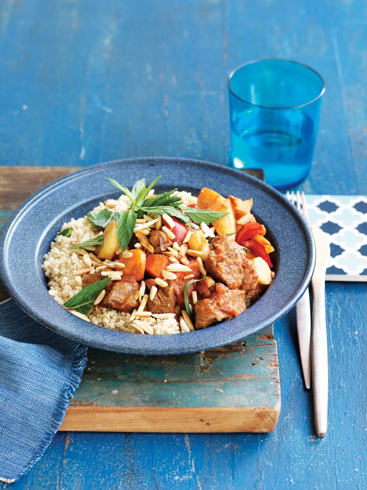 Lamb and vegetable tagine with mint couscous
