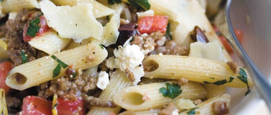 Lamb, lemon and olive pasta