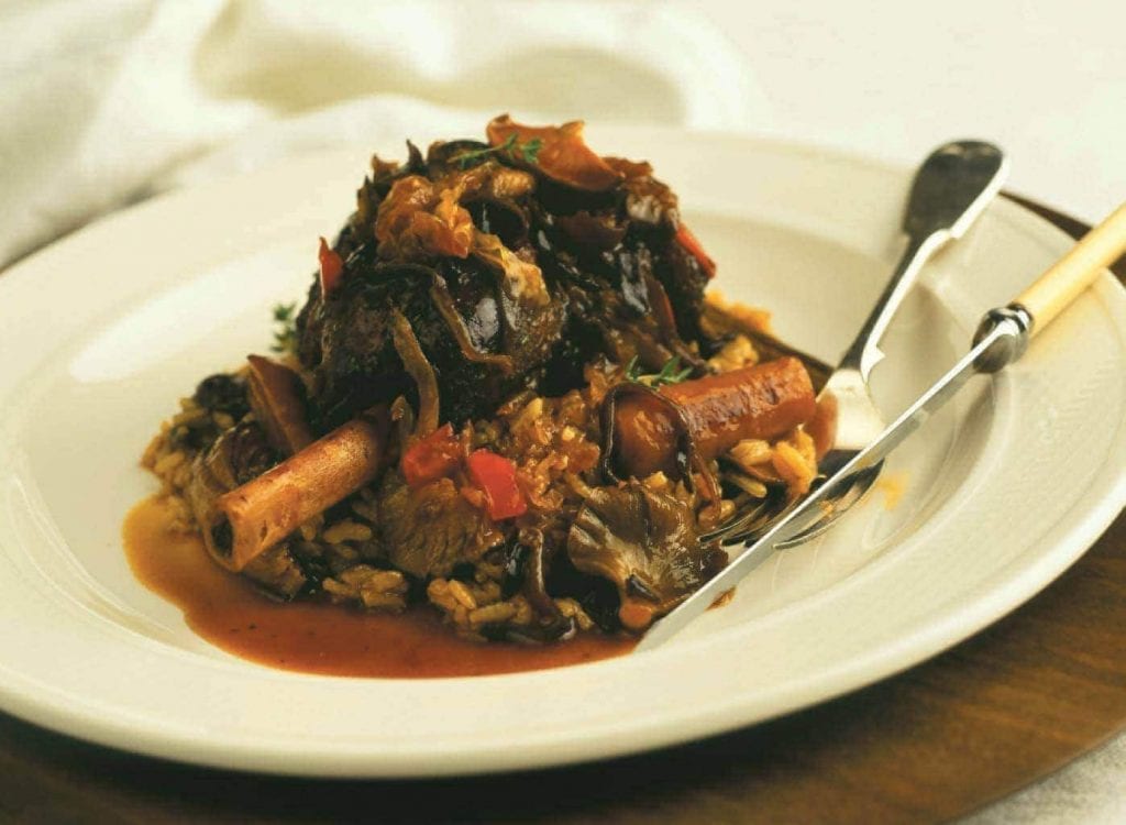 Lamb shanks in red wine