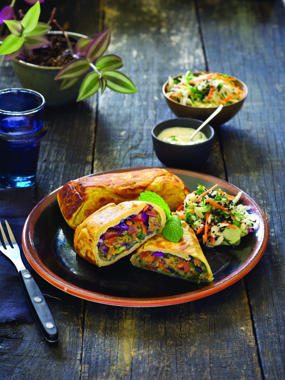 Lamb-stuffed roti