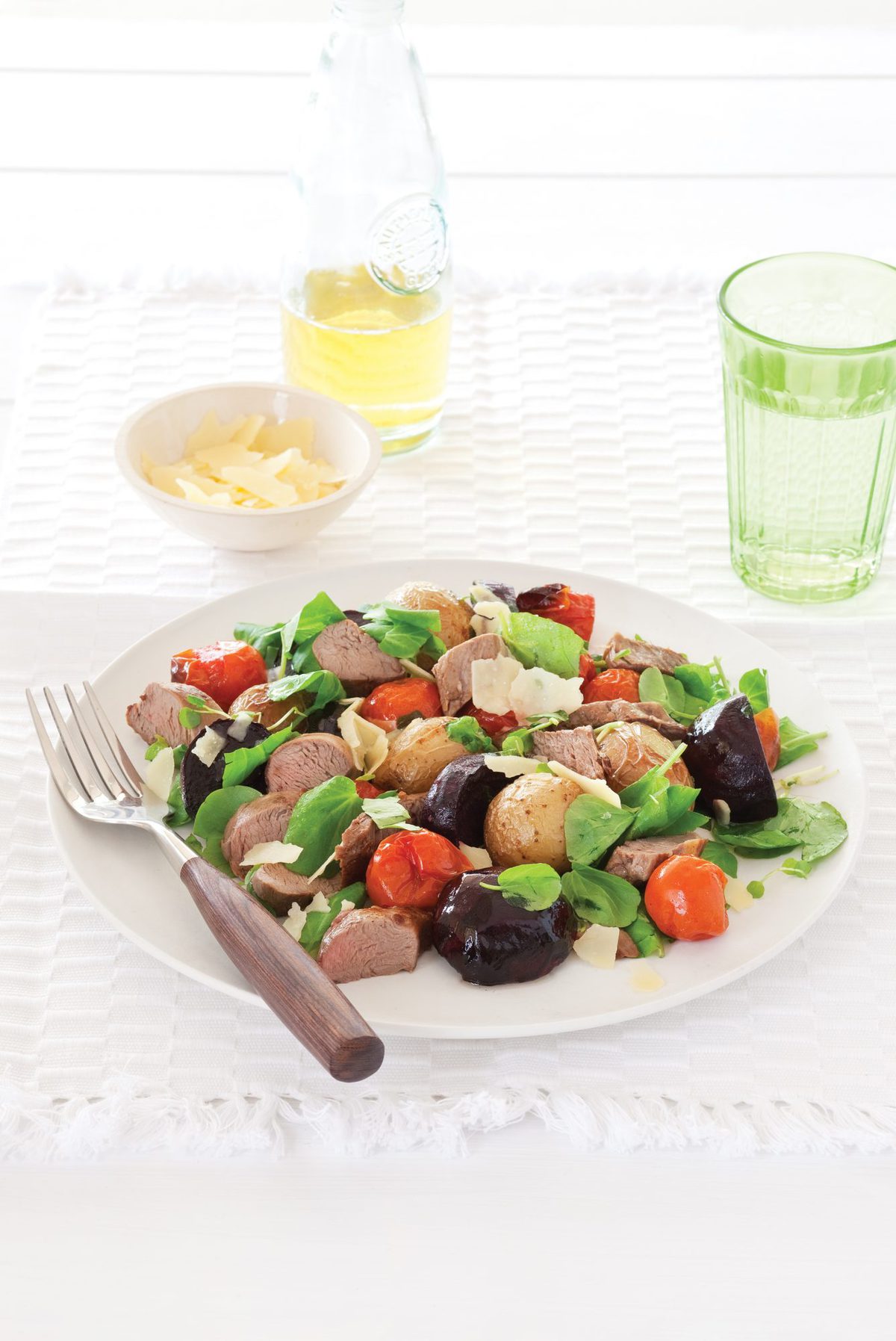Lamb, watercress and beetroot salad