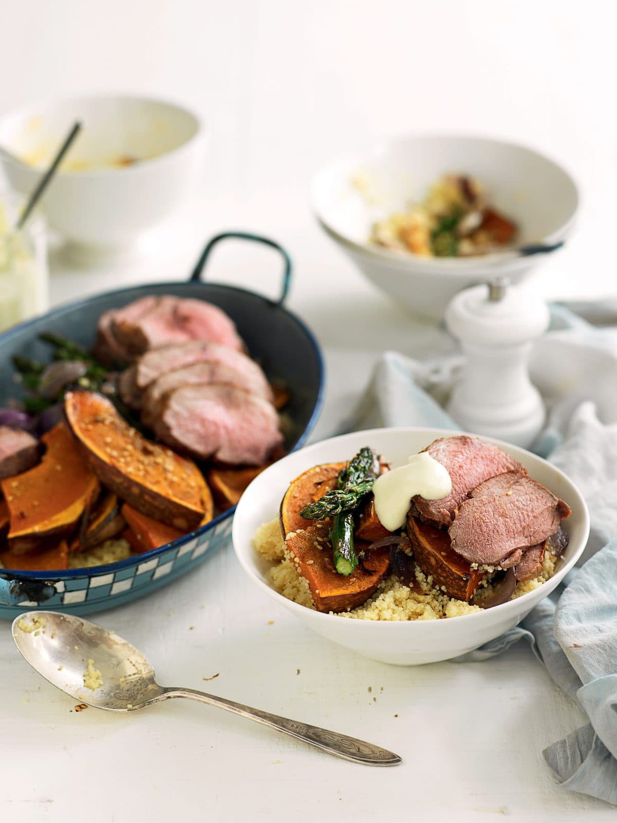 Lamb with dukkah-roasted pumpkin
