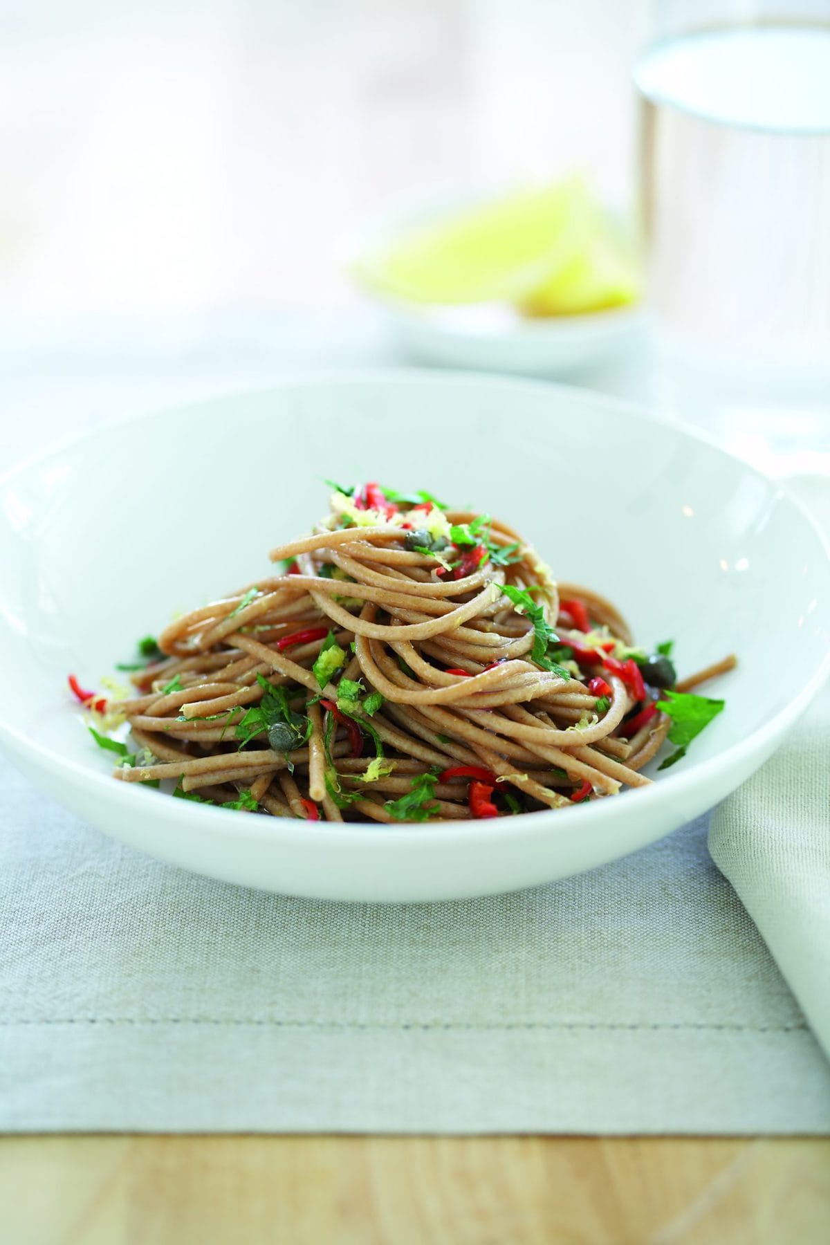 Lemon, chilli and garlic spaghetti