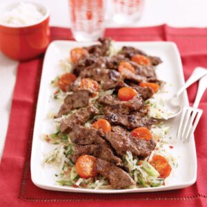Lemongrass seared beef and green pawpaw salad