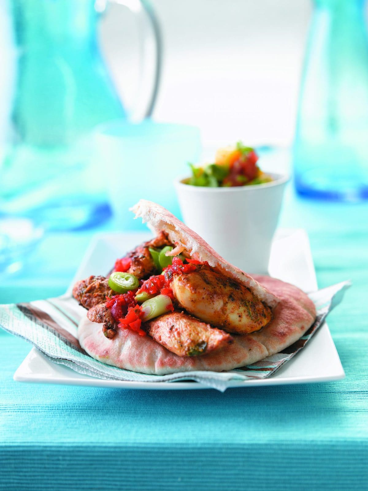 Marinated spicy chicken burger
