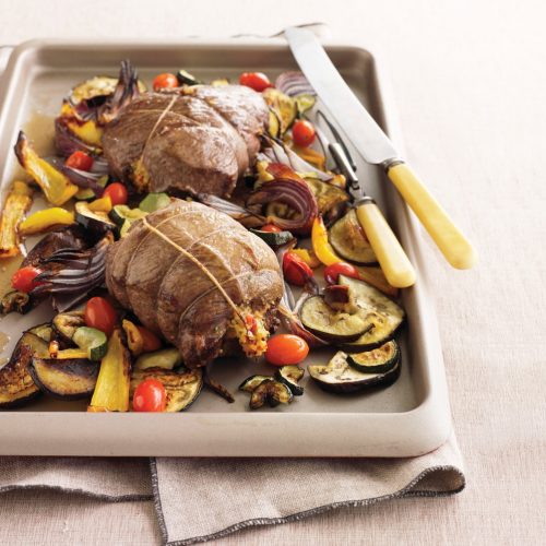Mini lamb roast with Mediterranean veges