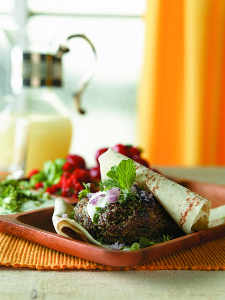 Minty lamb burger