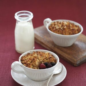 Mixed berry and coconut crumble