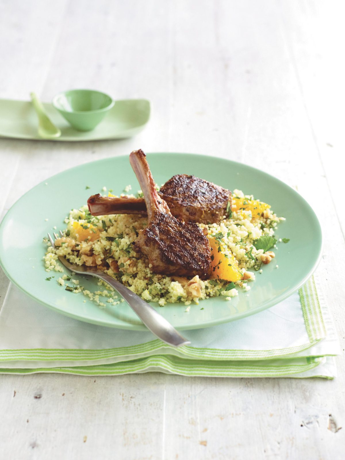 Moroccan lamb with orange-walnut couscous