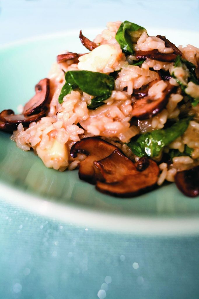 Mushroom and spinach risotto Mushroom and spinach risotto