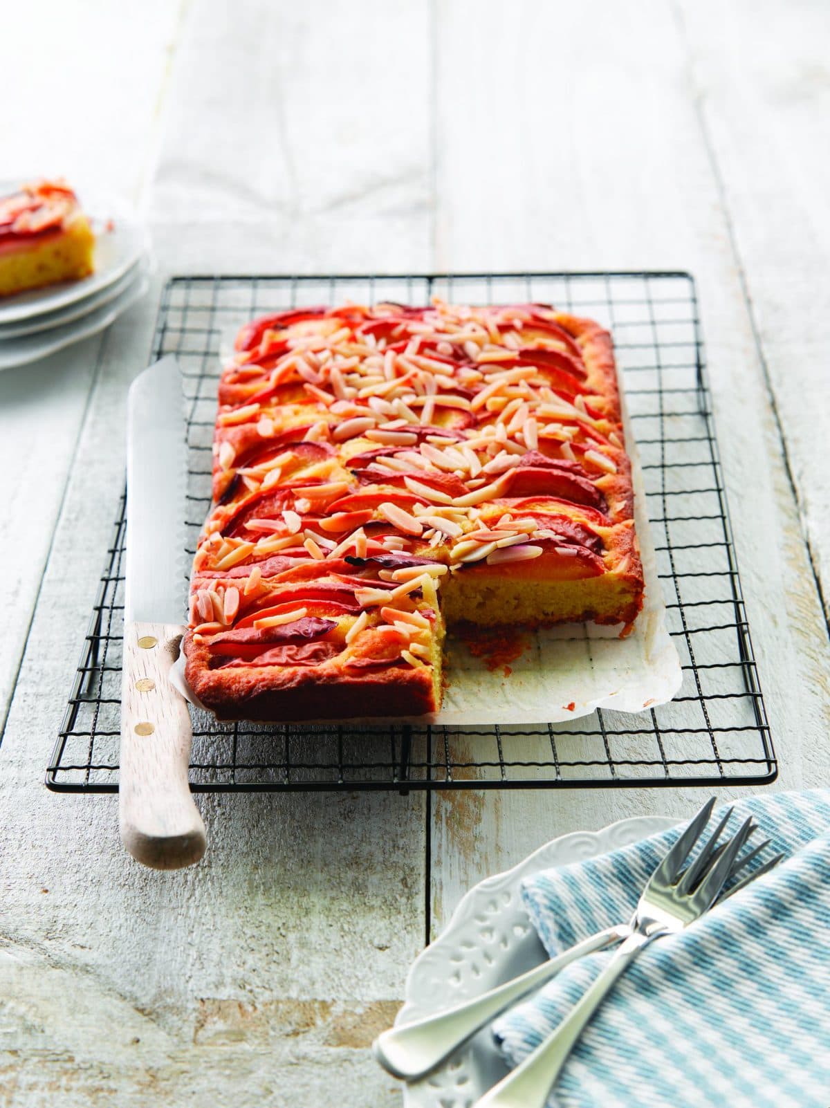 Nectarine and almond bake