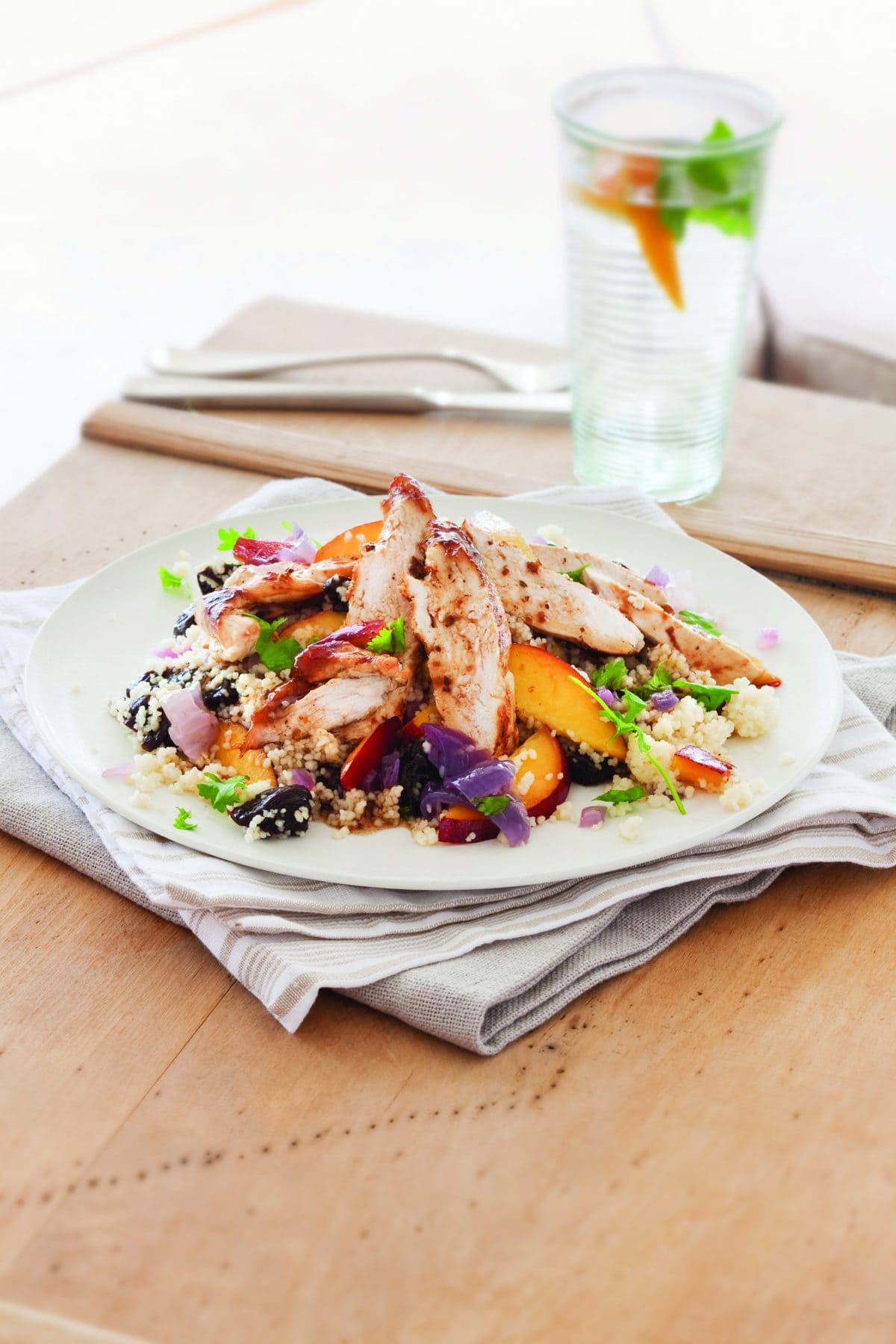 Nectarine and prune couscous