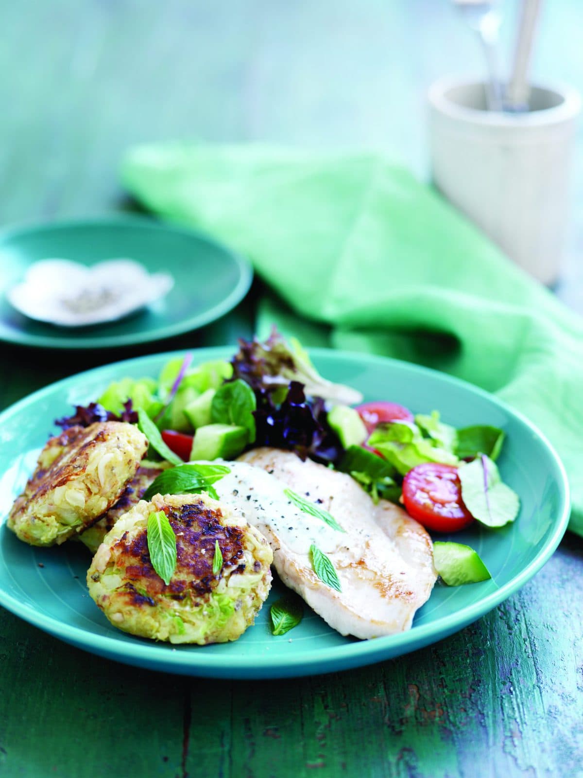 Pan-fried chicken with parsnip bubble ‘n’ squeak