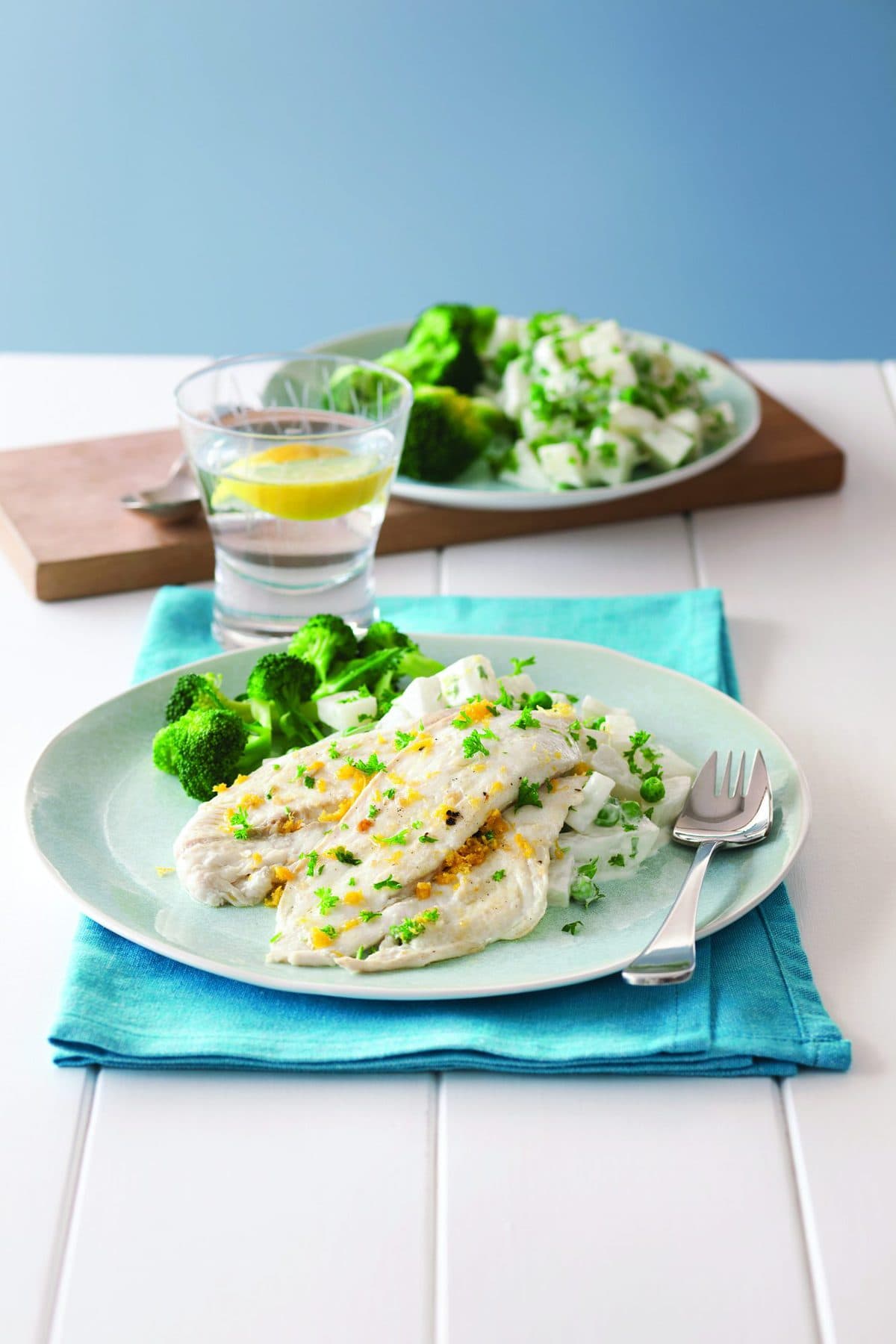 Pan-fried lemon gurnard with parsley potato salad