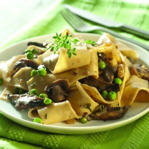 Pappardelle with rich mushroom sauce