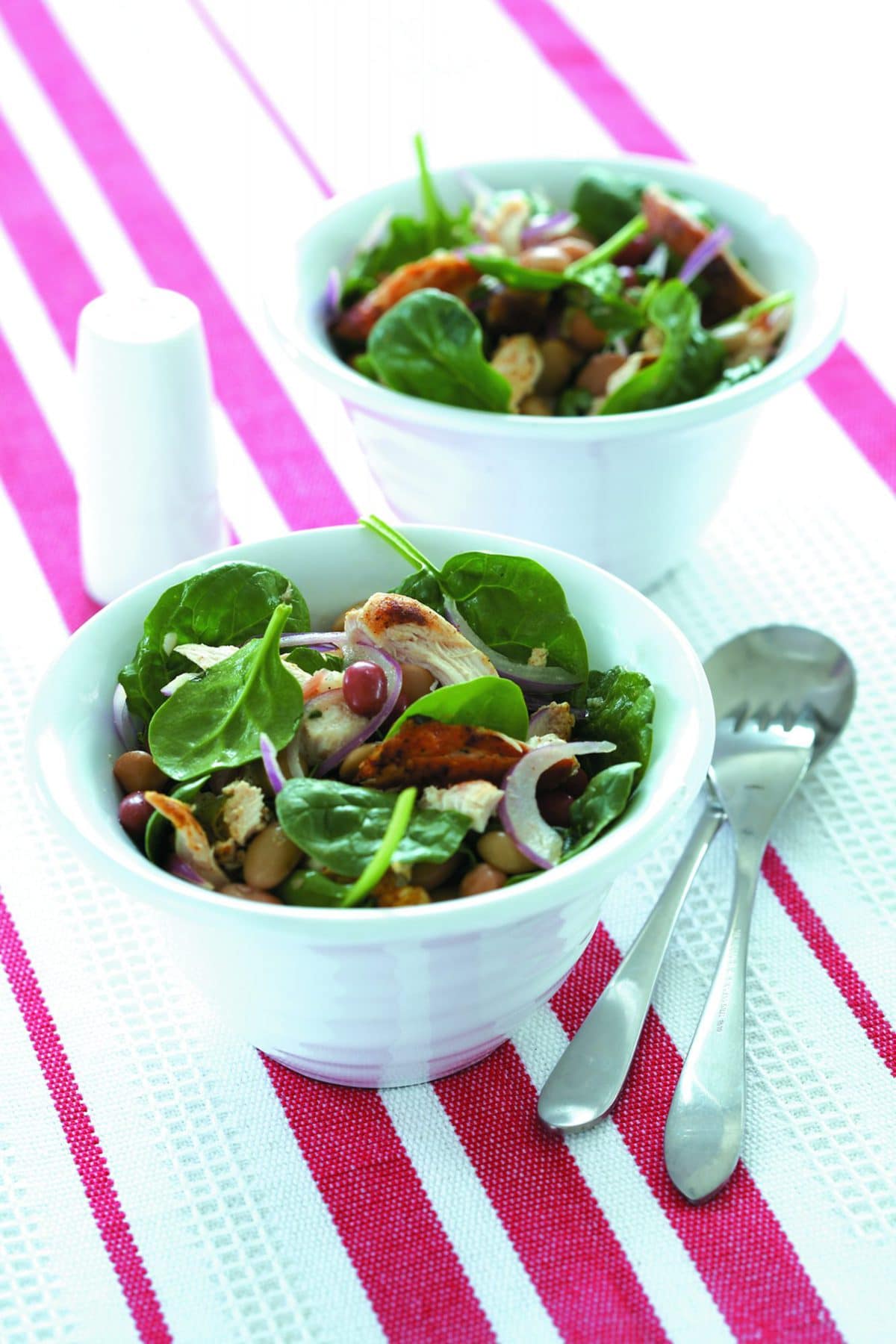 Paprika chicken and four-bean salad