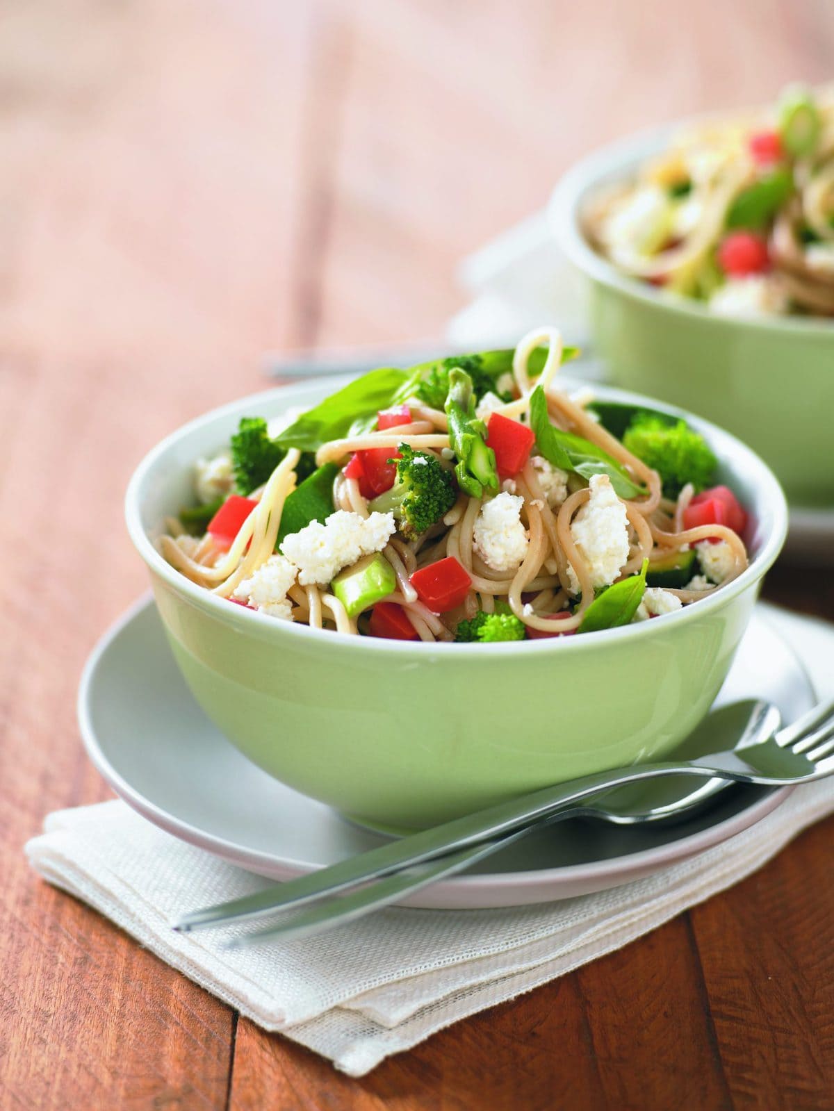 Pasta primavera with ricotta