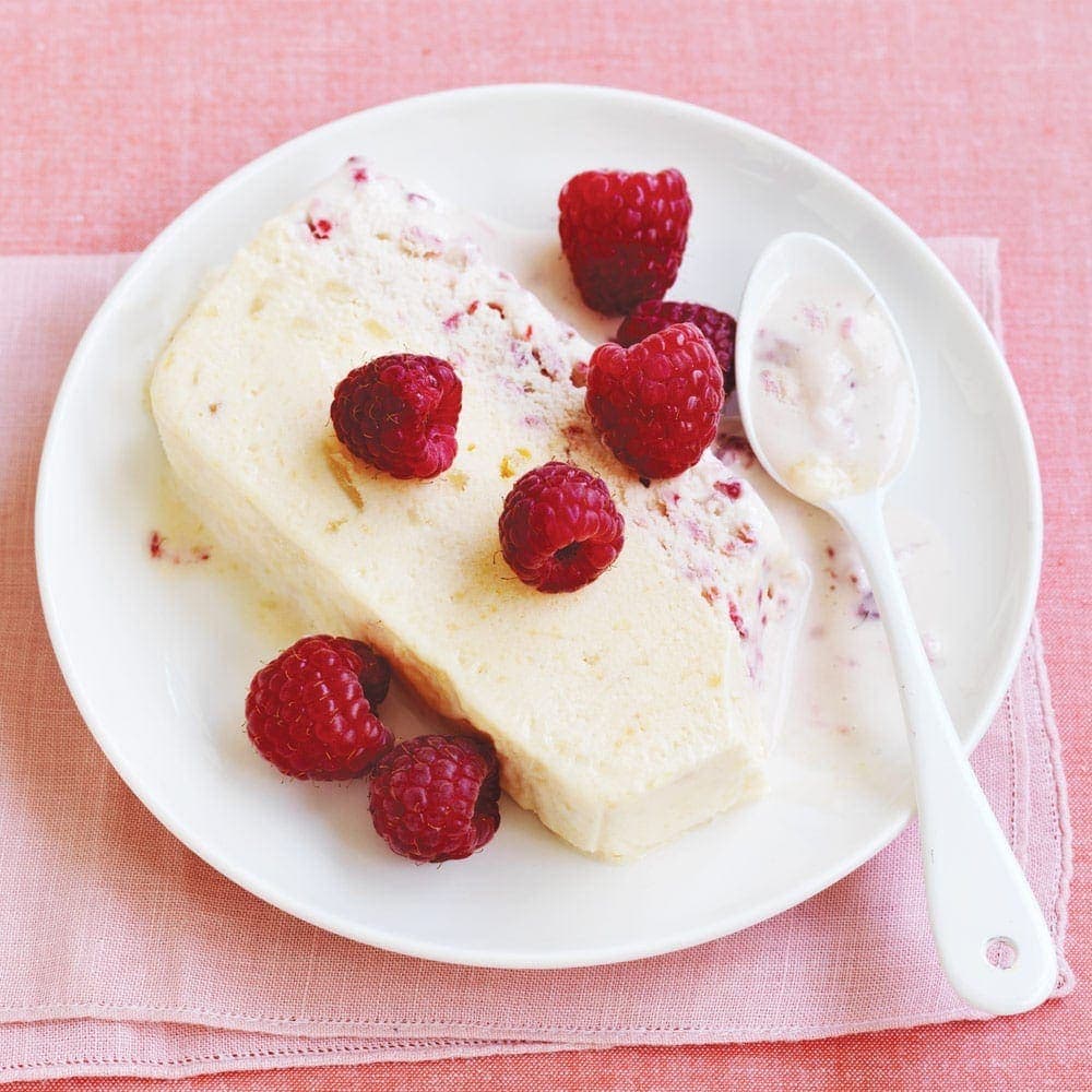 Peach and raspberry ice-cream terrine Peach and raspberry ice-cream terrine