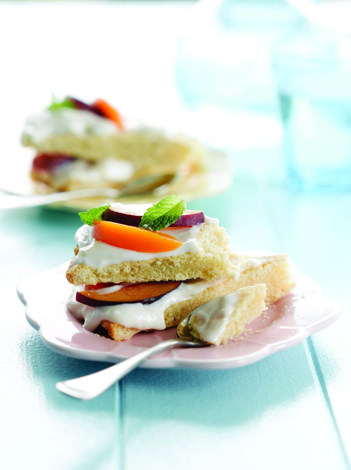 Peach and plum shortcake