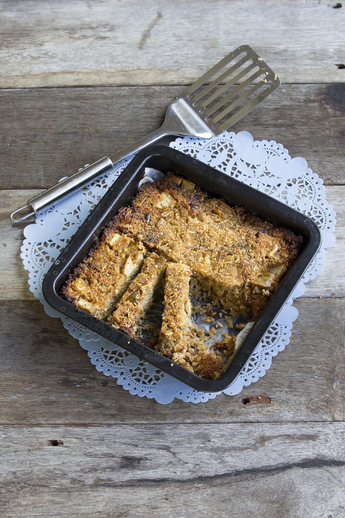 Pear, quinoa, date and vanilla slice
