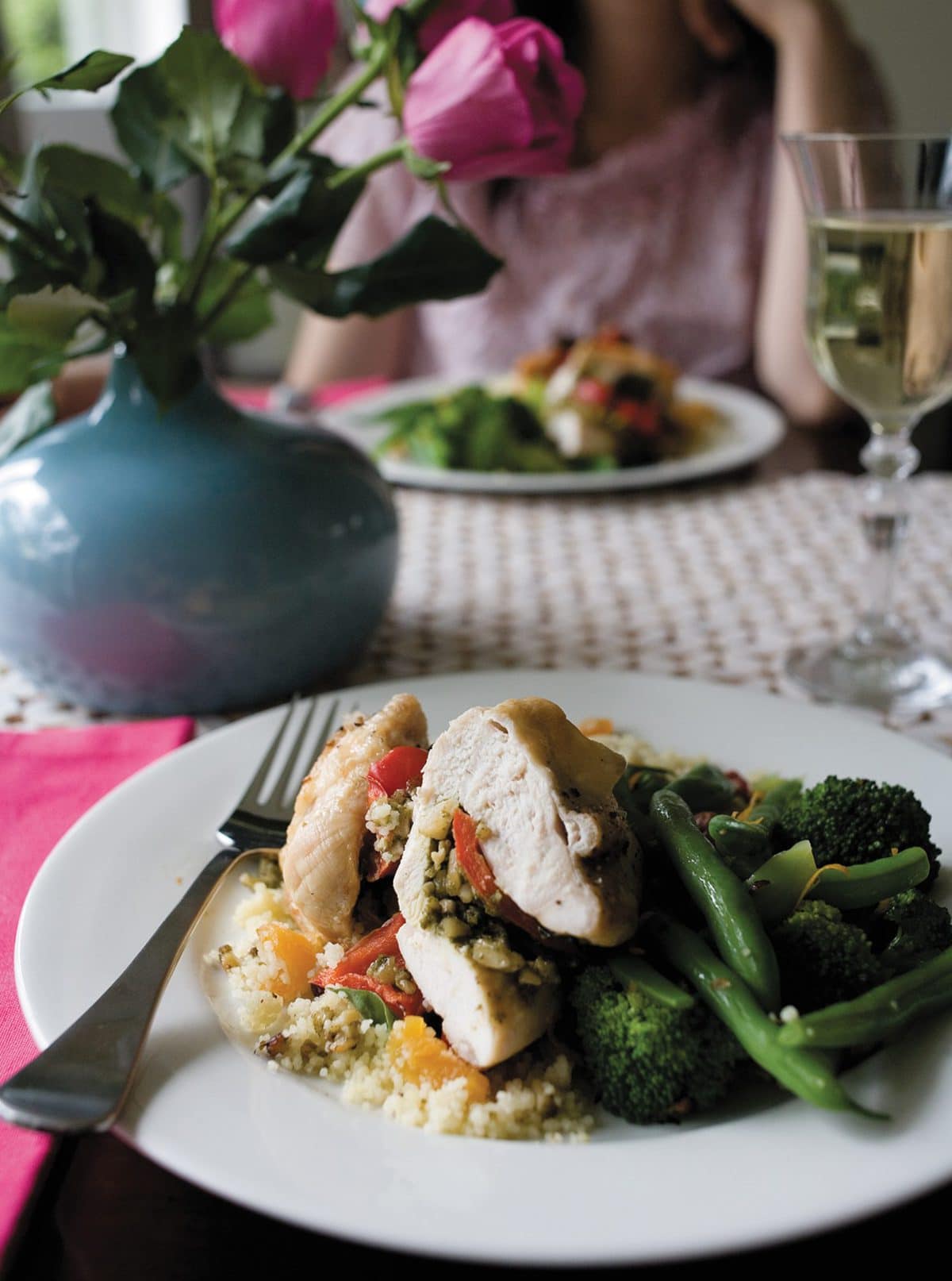 Pesto roast chicken