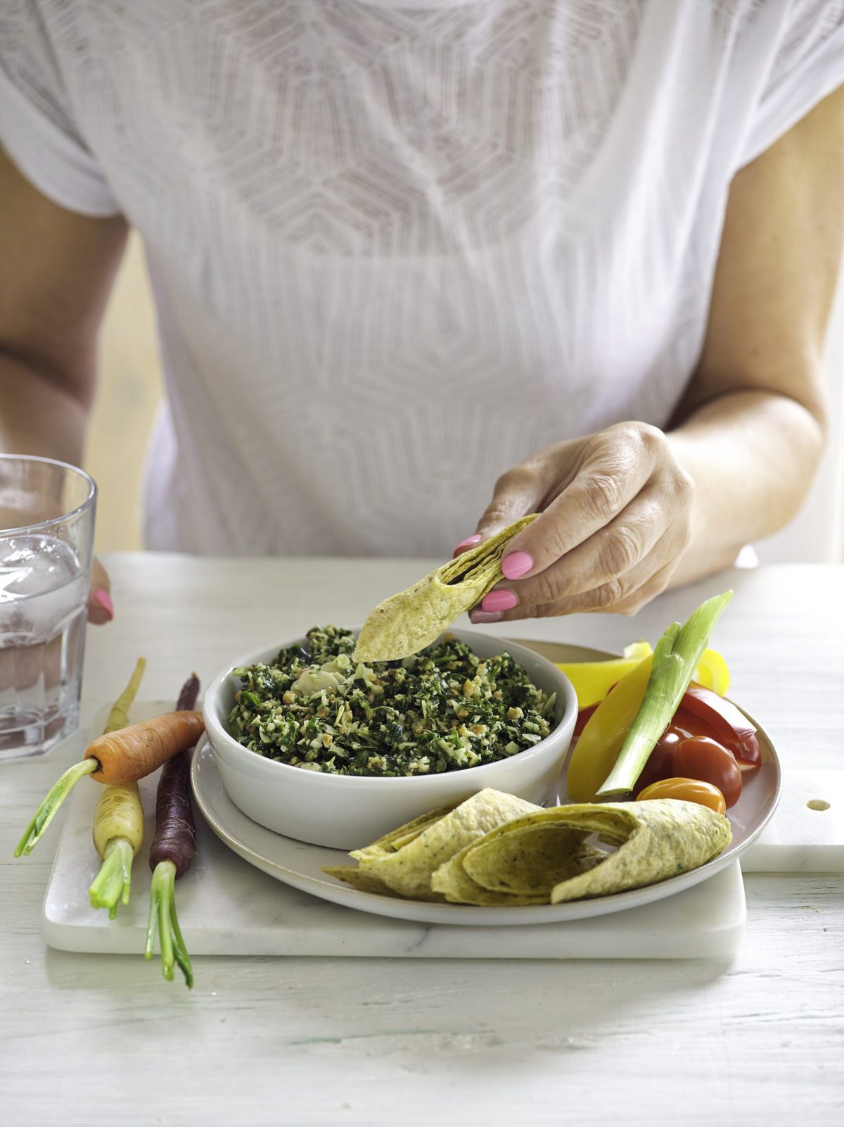 Pesto platter snacks