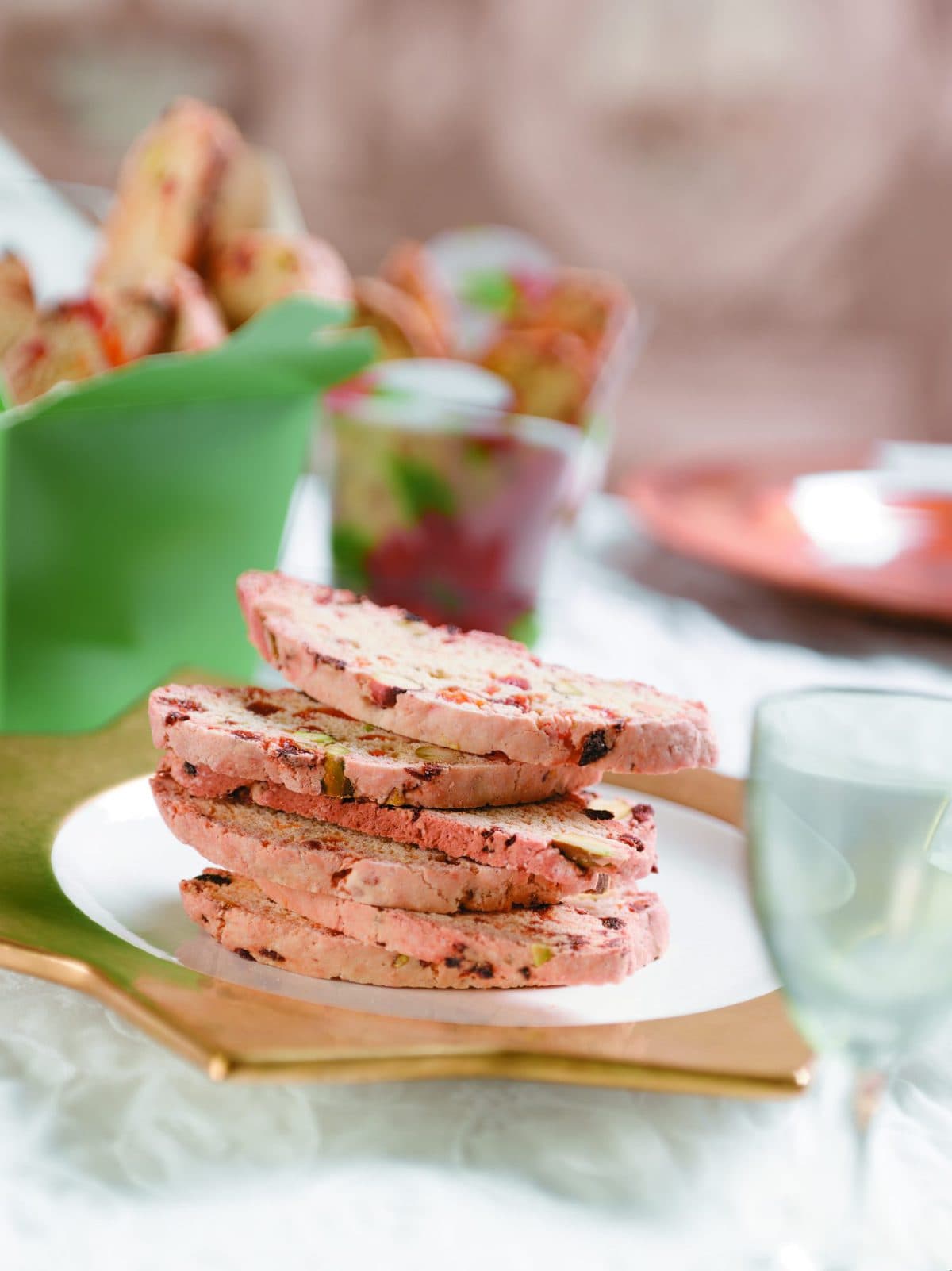 Pistachio and apricot biscotti