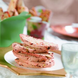 Pistachio and apricot biscotti