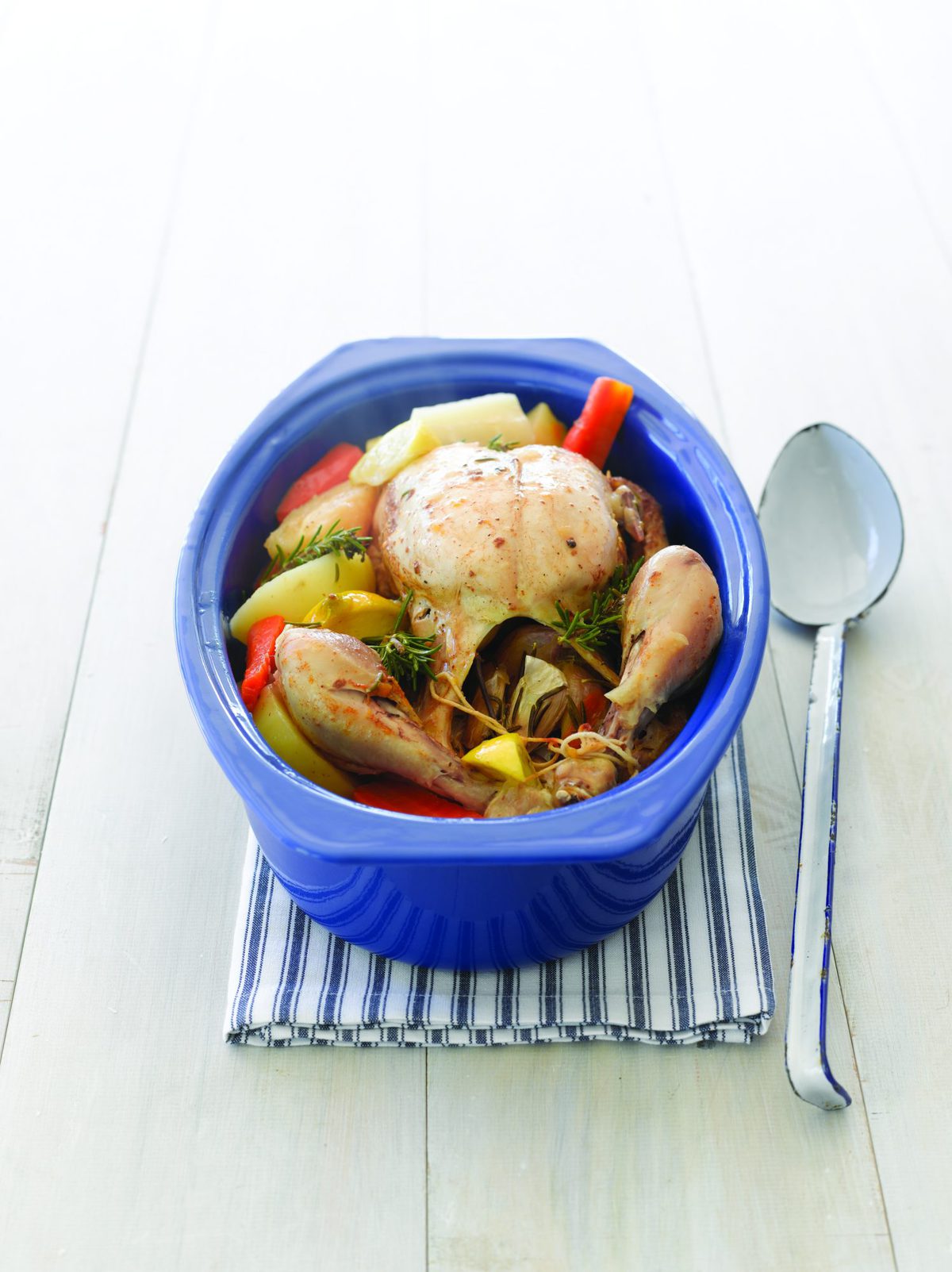 Pot-roasted chicken