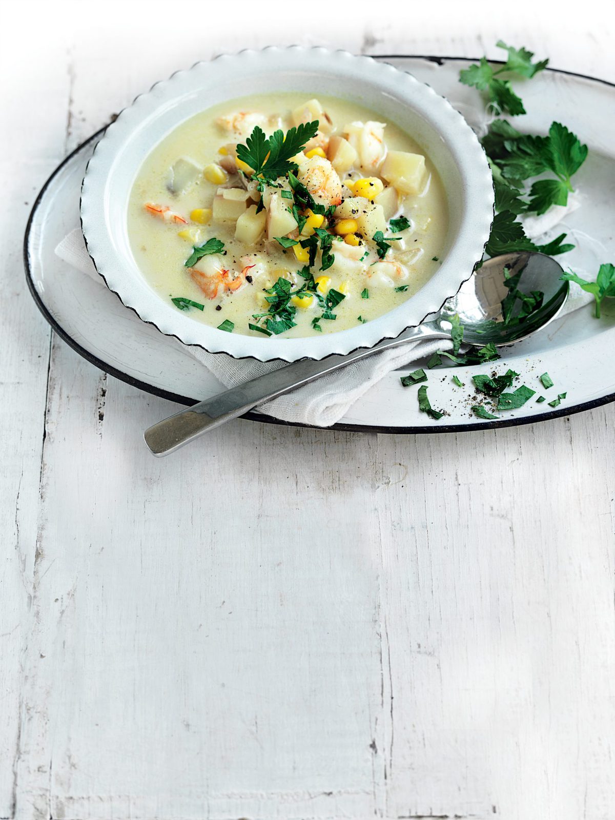 Prawn and corn chowder