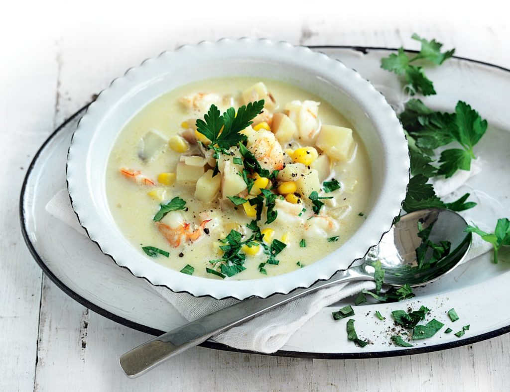 Prawn and corn chowder