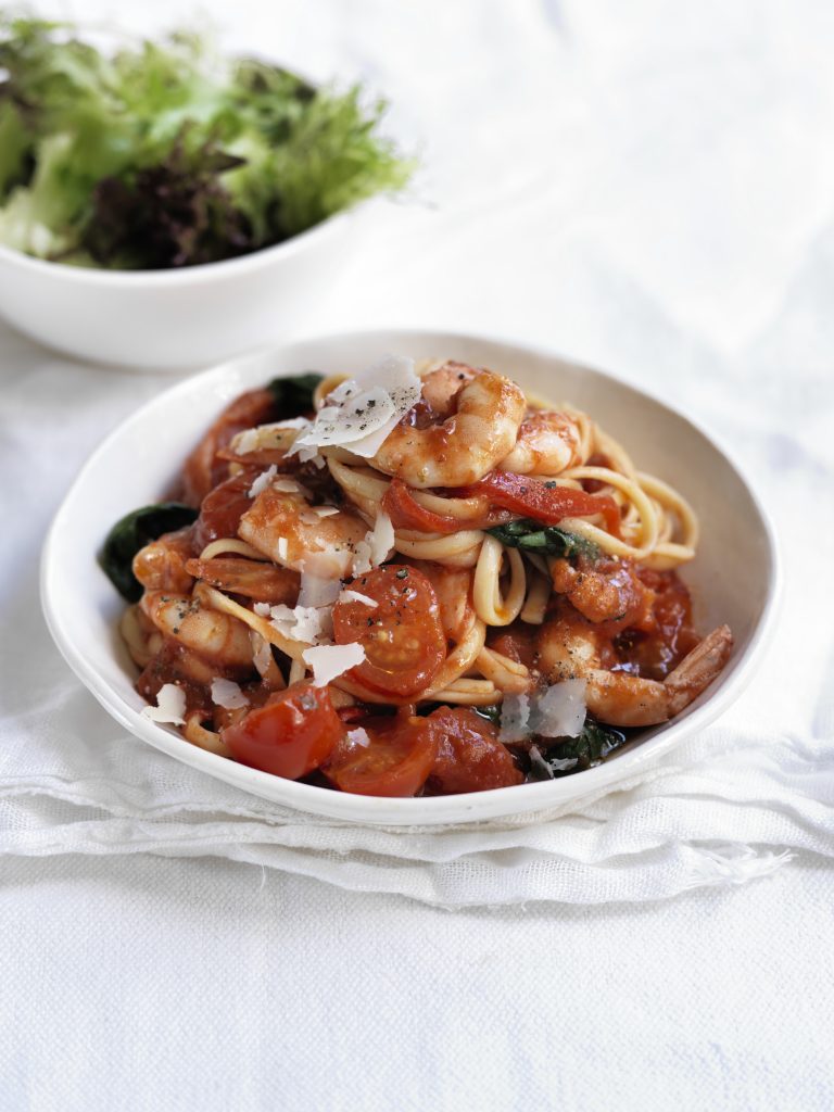Prawns arrabbiata Prawns arrabbiata