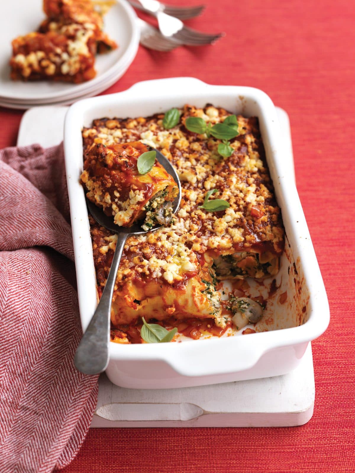 Pumpkin, spinach and ricotta cannelloni