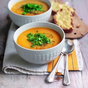 Pumpkin and bean soup with orange gremolata