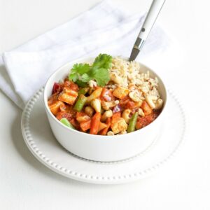 Quick chickpea and tofu curry