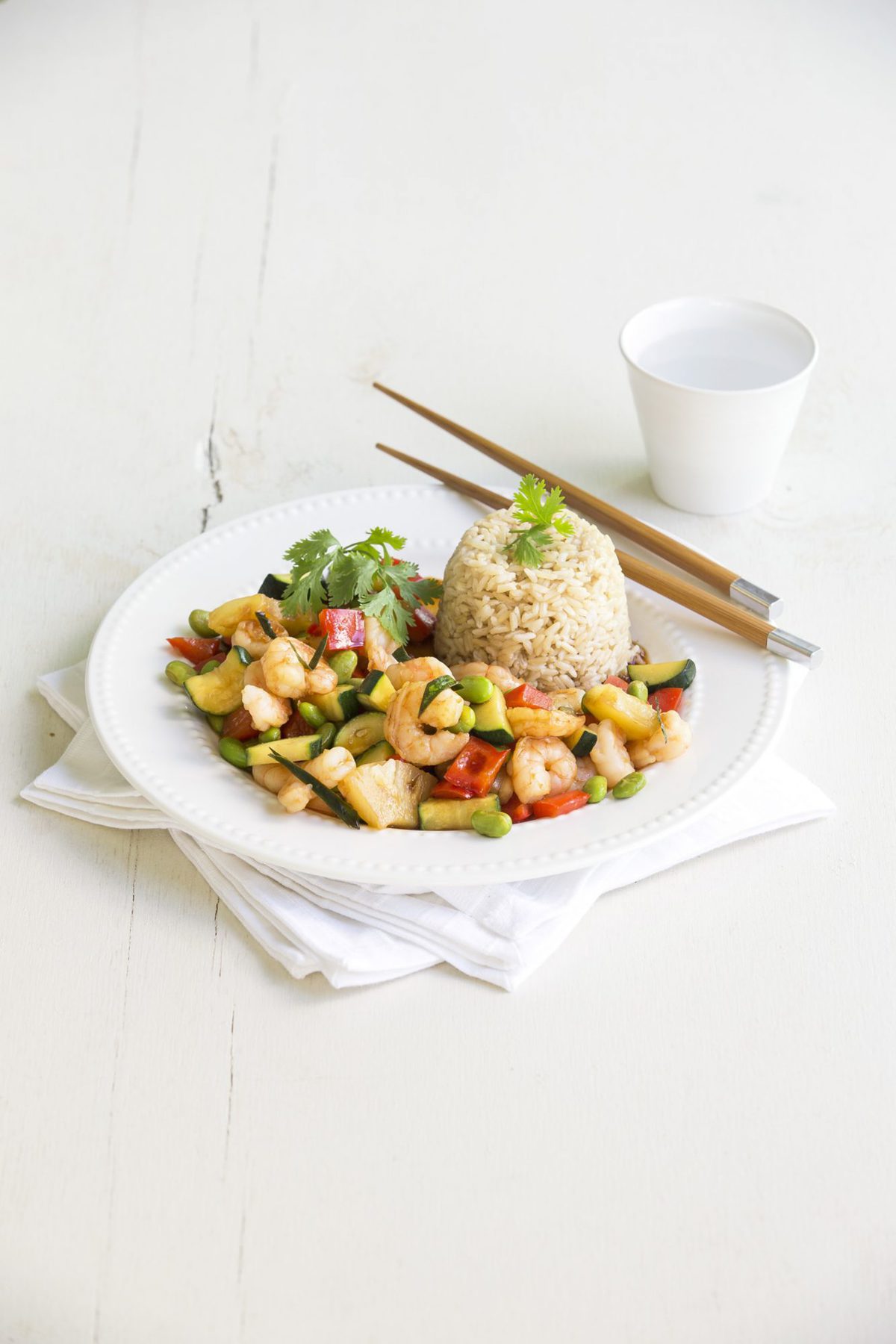 Quick pineapple prawn stir-fry