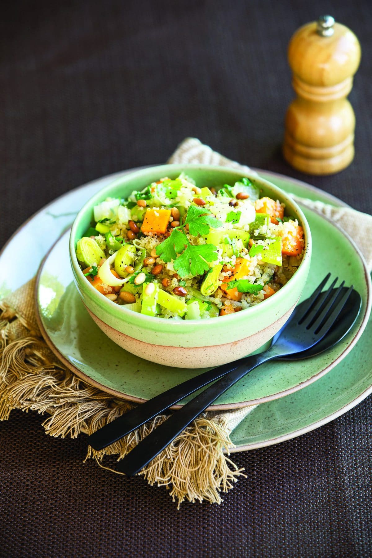 Quinoa with leek and pumpkin