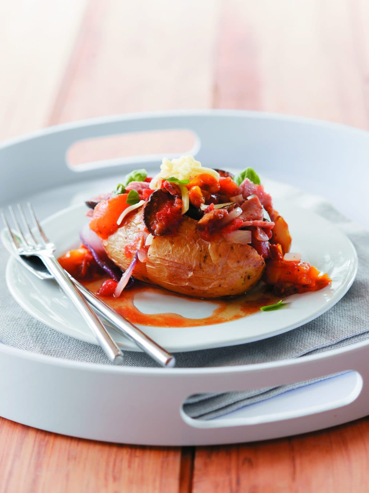 Ratatouille-topped jacket potato