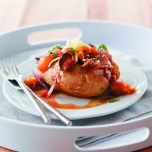 Ratatouille-topped jacket potato