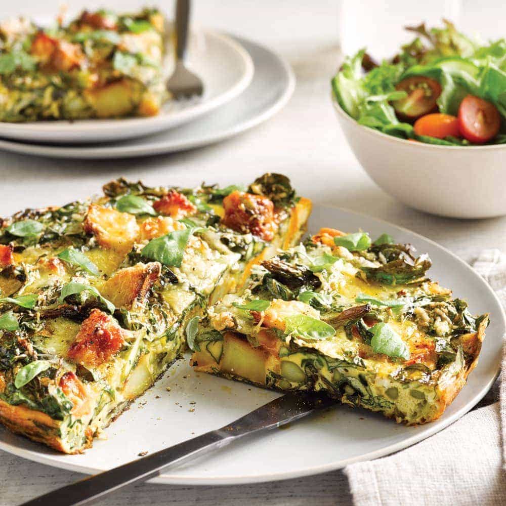 Roasted vegie frittata with summer salad Roasted vegie frittata with summer salad