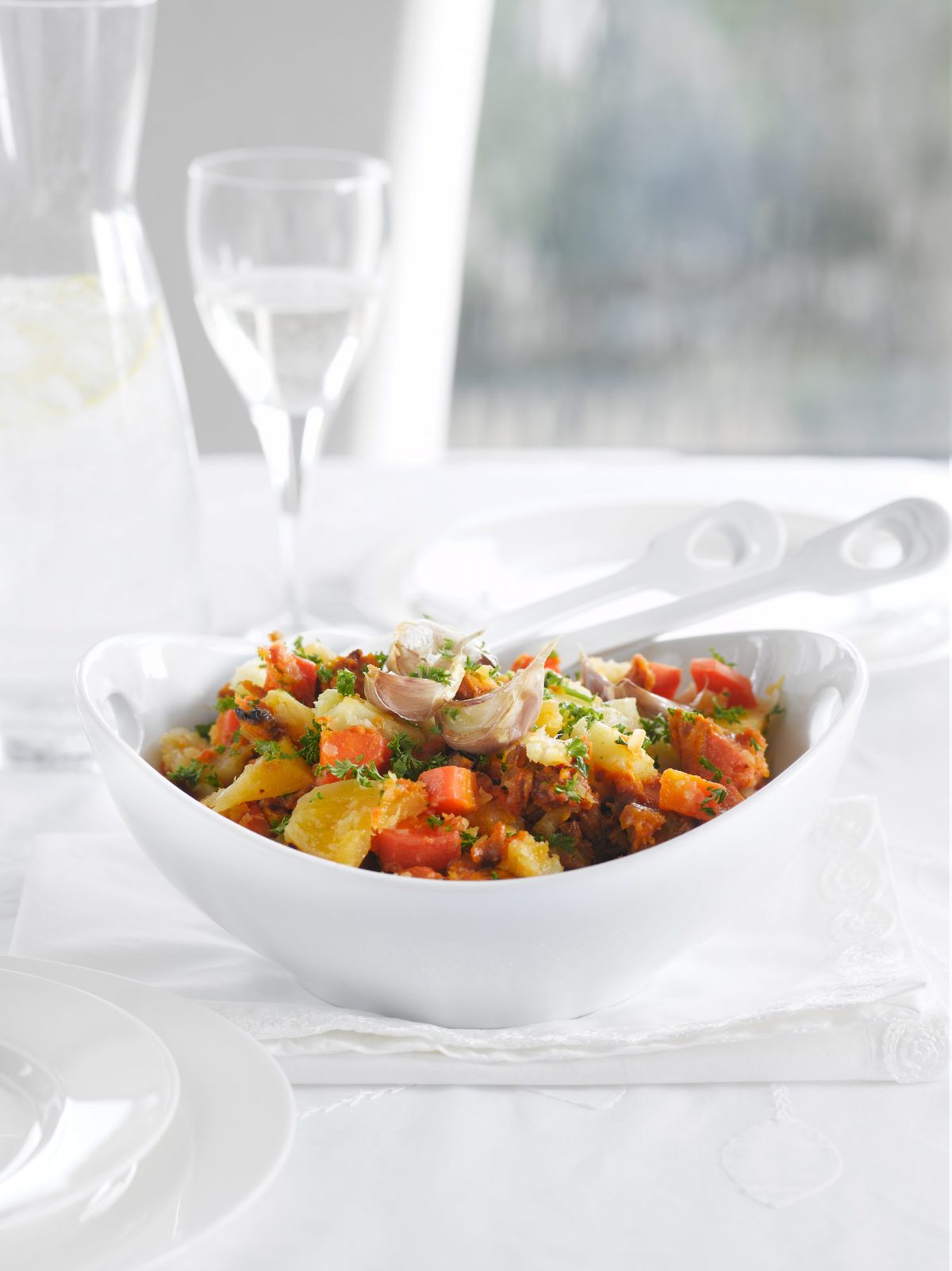 Roasted garlic vegetable mash