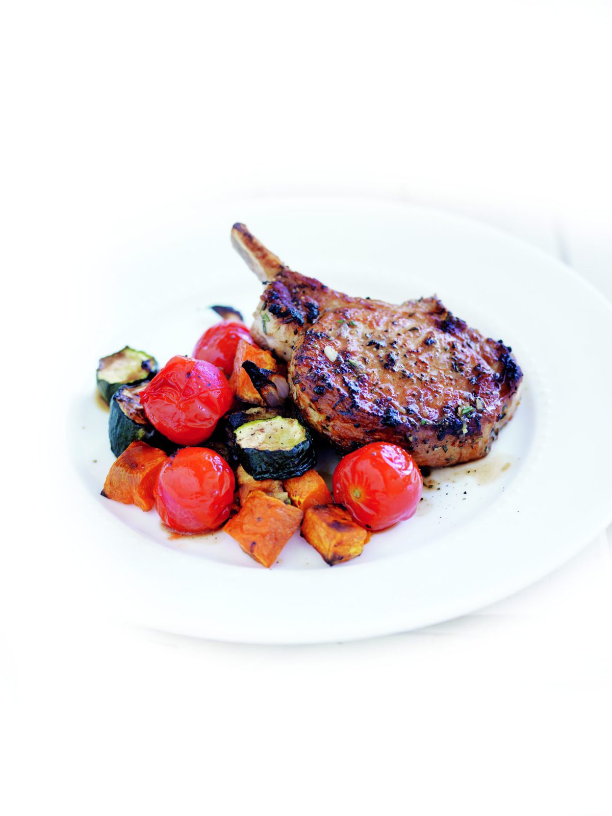 Rosemary pork with roasted veges