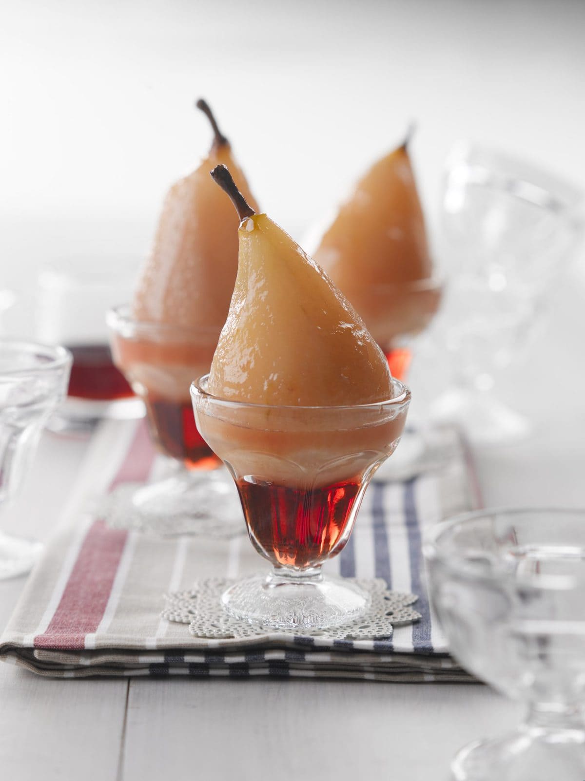 Ruby poached pears