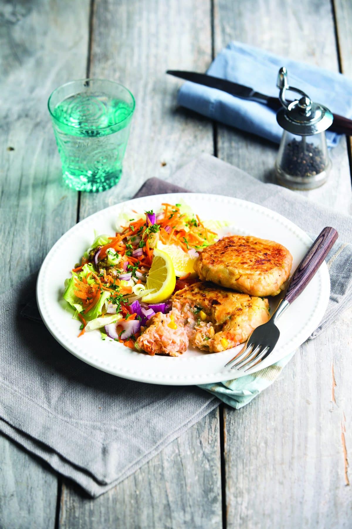 Salmon and corn fishcakes