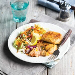 Salmon and corn fishcakes