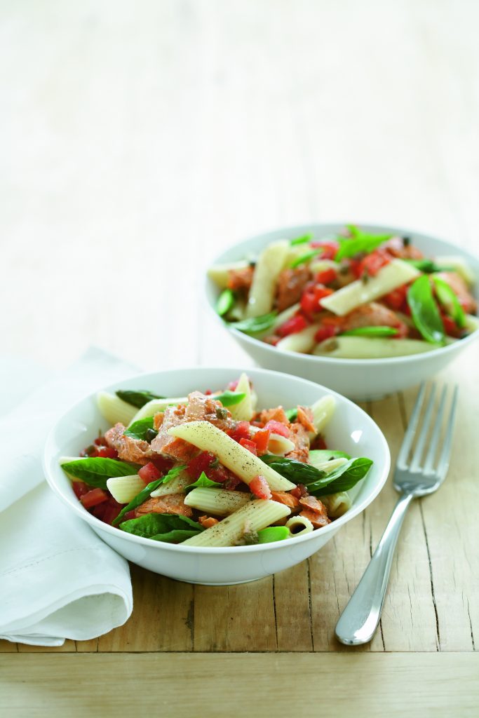 Salmon, tomato and asparagus pasta Salmon, tomato and asparagus pasta