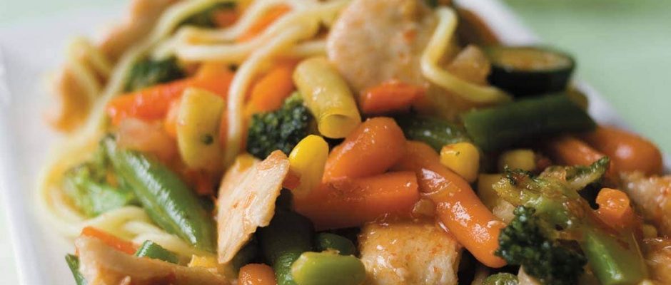 Satay chicken stir-fry